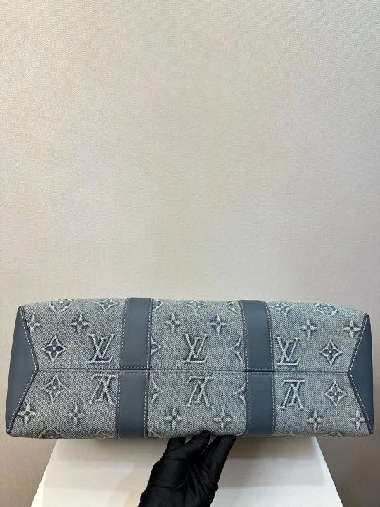 Louis Vuitton Vintage Monogram Denim Weekend Tote Bag For Women