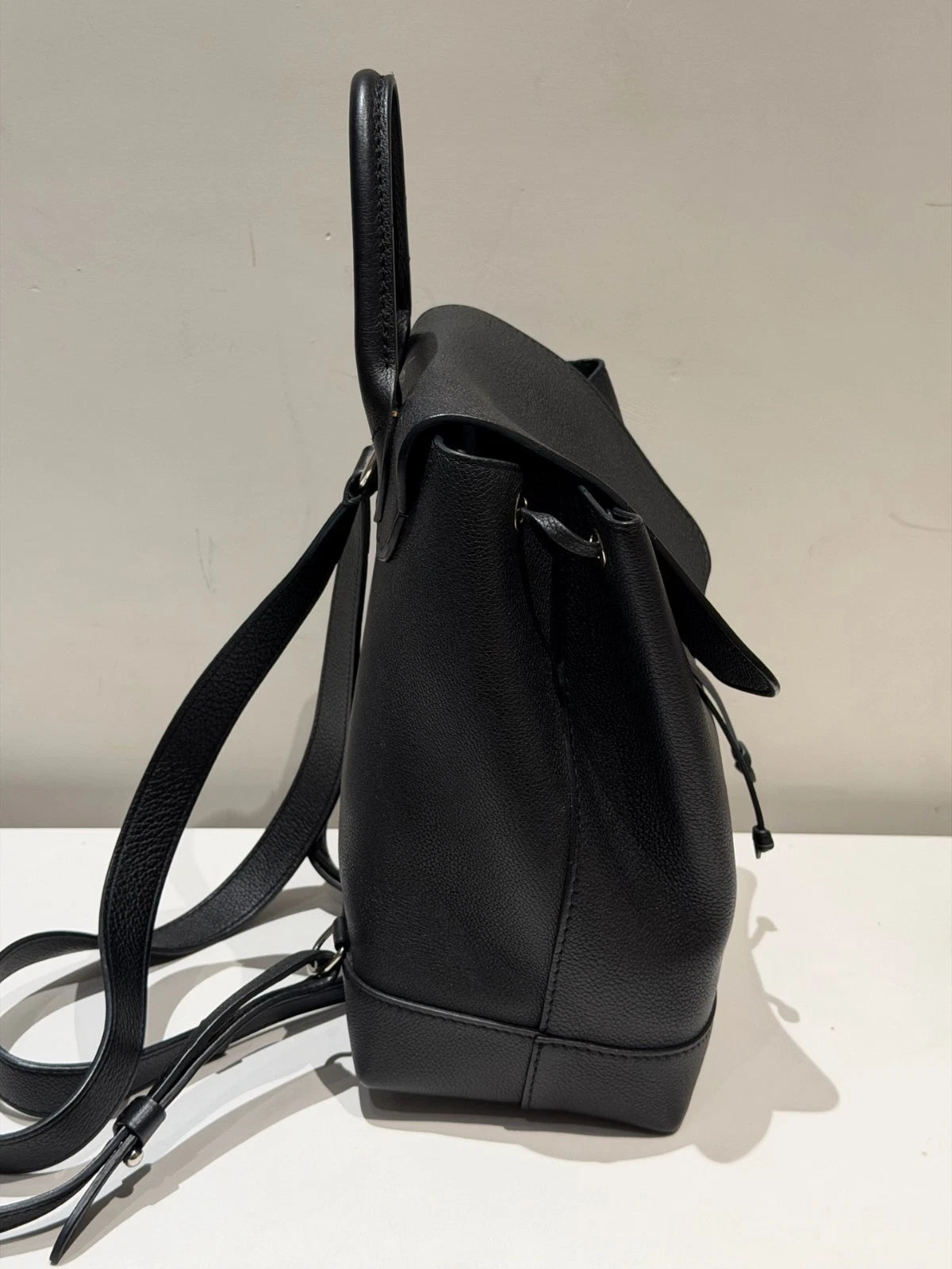 Louis Vuitton Lock Me Backpack Black Silver Used Women Classic