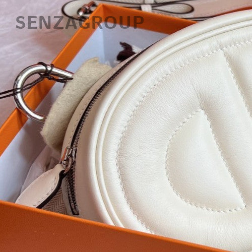Hermes In The Loop Nata 2Way Shoulder Bag Crossbody White Silver Used Women