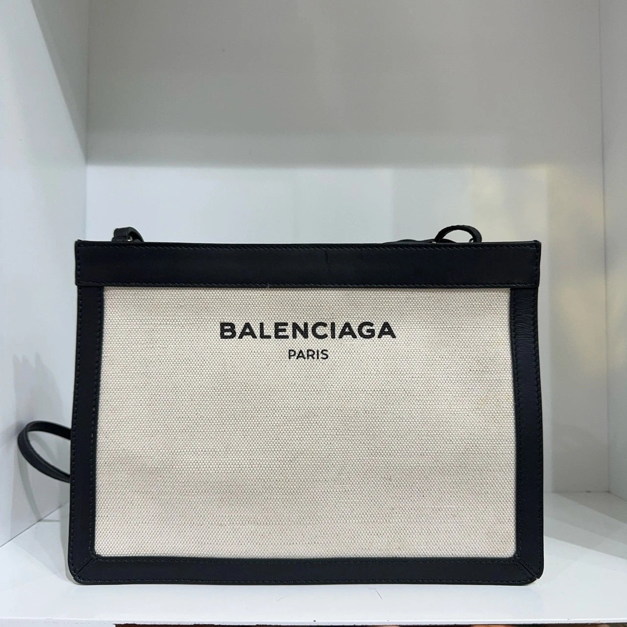 Balenciaga Pochette Medium White Canvas Shoulder Crossbody Bag For Women