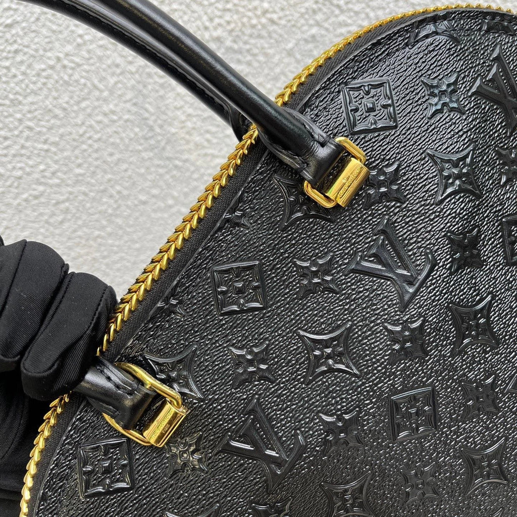Louis Vuitton Moon Alma 2Way Top Handle Shoulder Bag Black Gold Women Classic