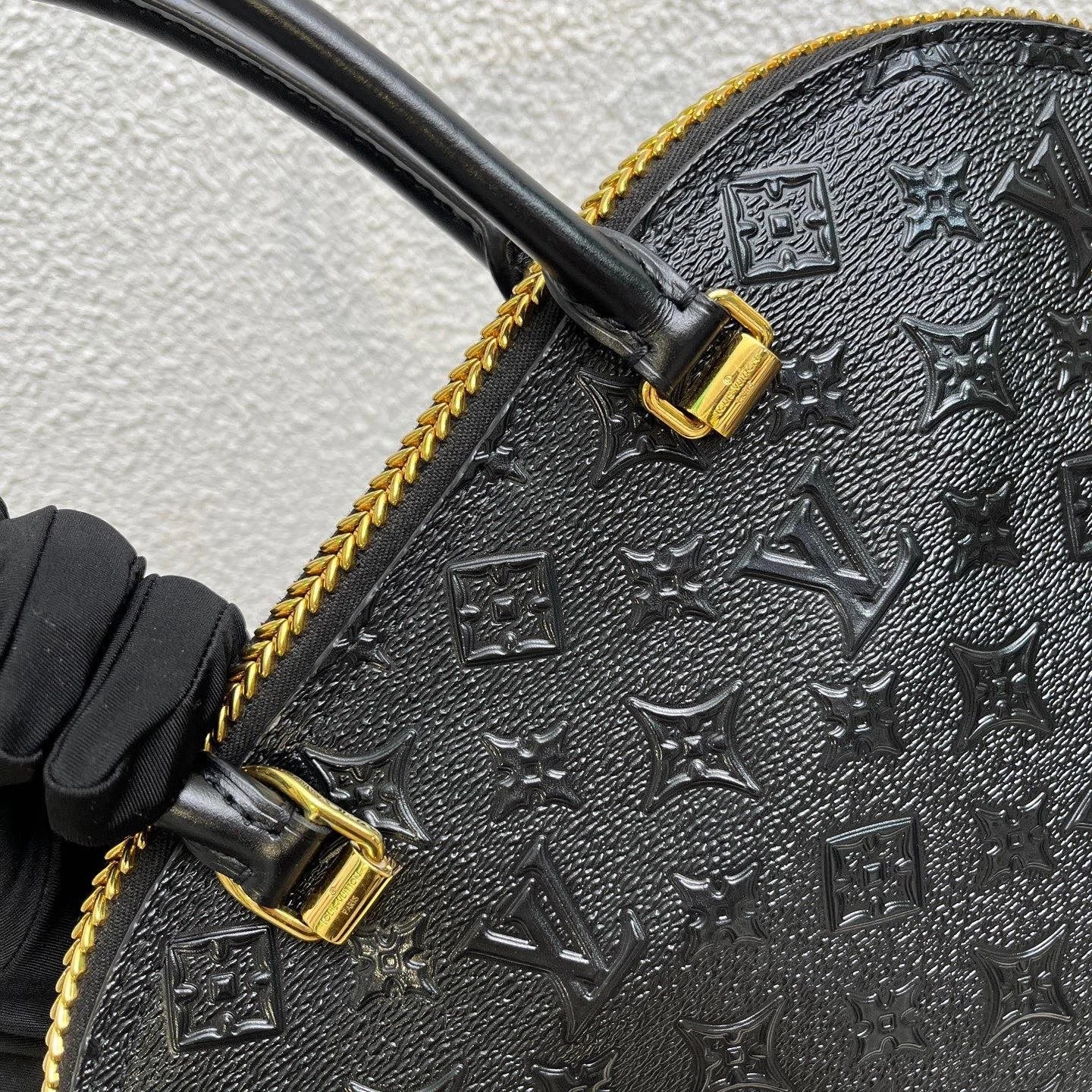 Louis Vuitton Moon Alma 2Way Top Handle Shoulder Bag Black Gold Women Classic