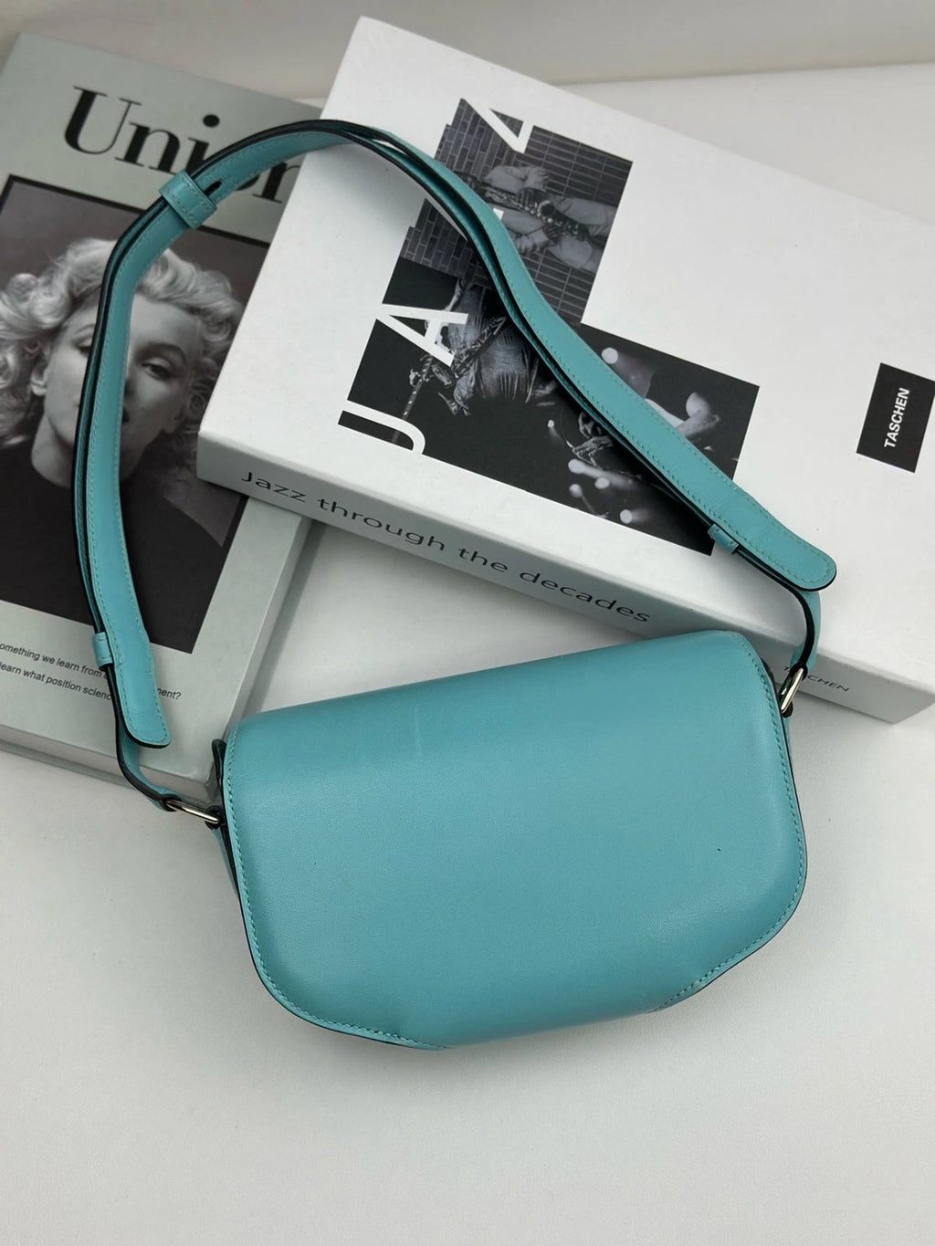 Excellent Hermes Cherche Mini Blue Shoulder Bag Silver Hardware with Dust Bag