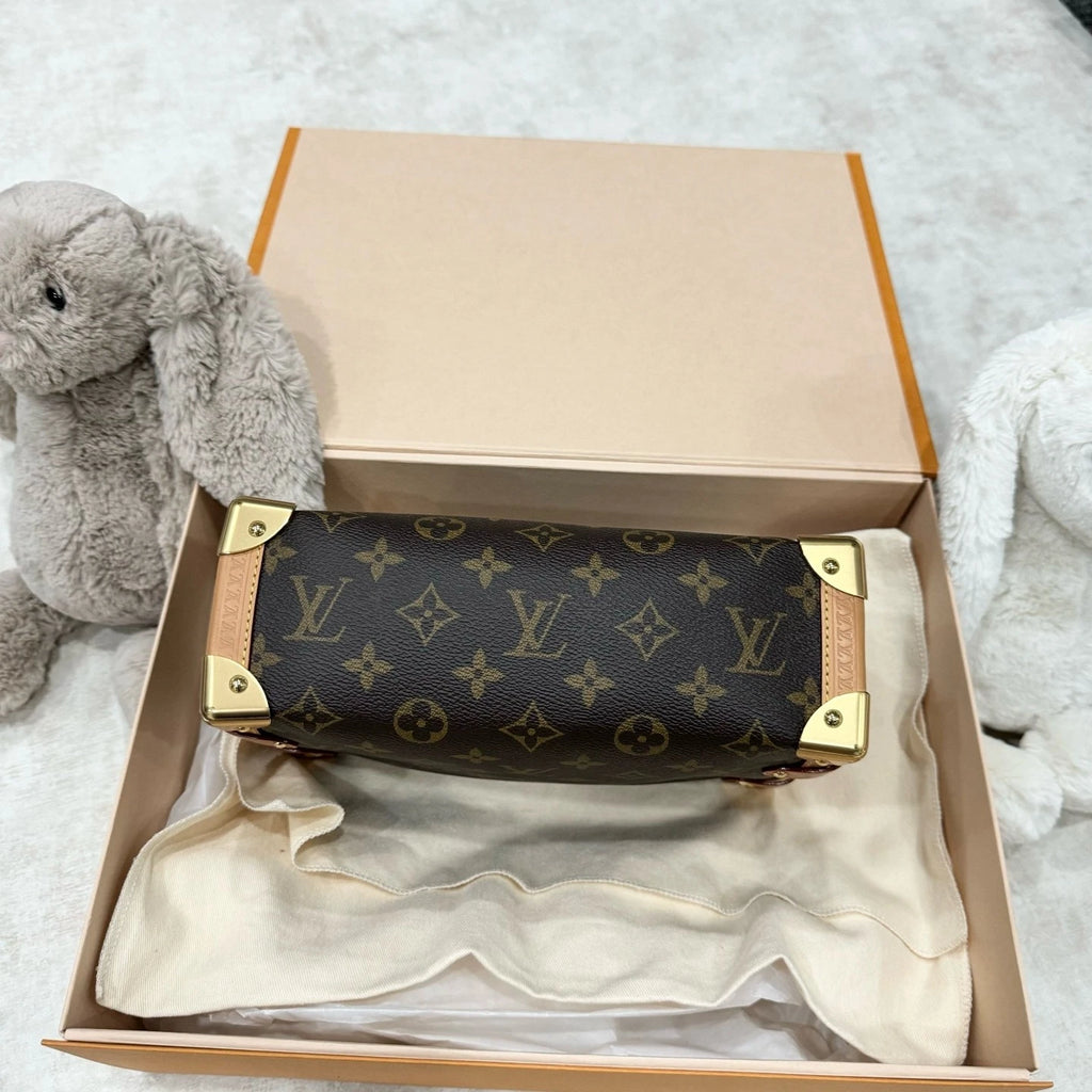 Louis Vuitton Calfskin Side Trunk MM Shoulder Bag For Women