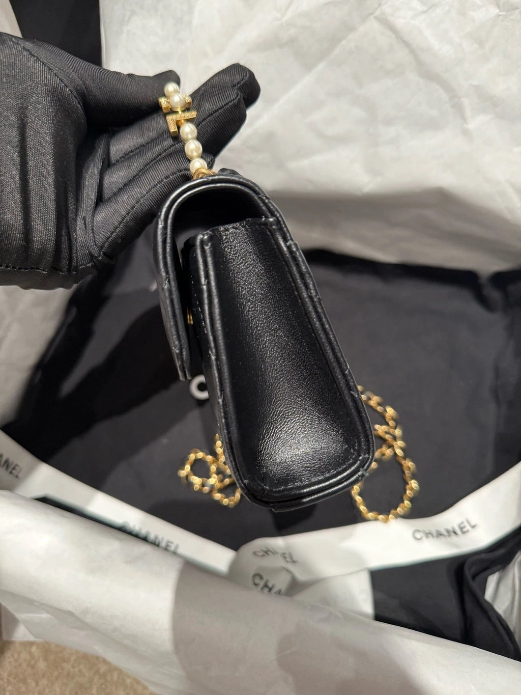 New Full Film CHANEL Pearl Handle Long Kelly Bag For Women