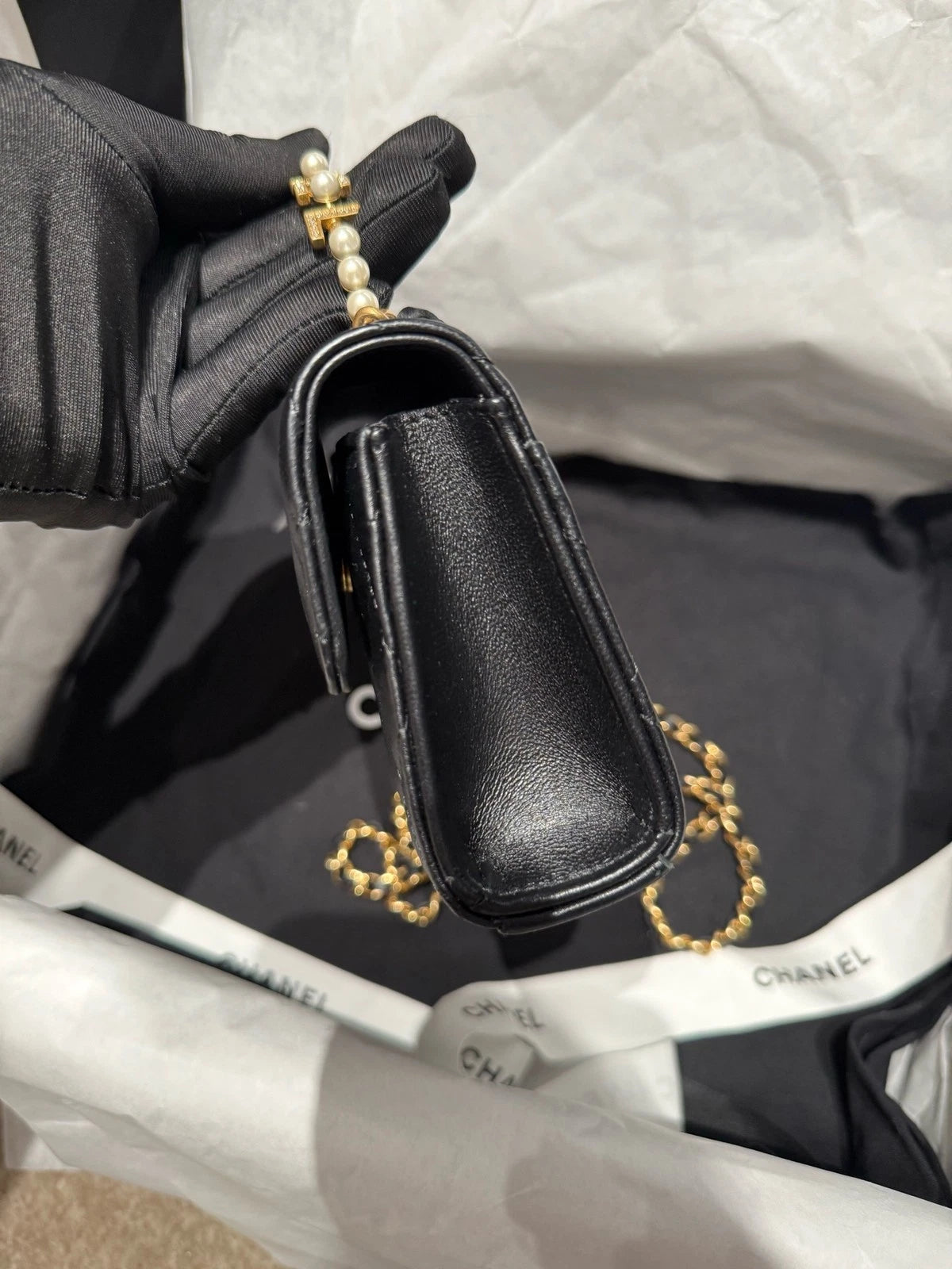 New Full Film CHANEL Pearl Handle Long Kelly Bag For Women