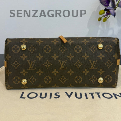Louis Vuitton Monogram Carryall PM Shoulder Bag Brown Gold Hardware