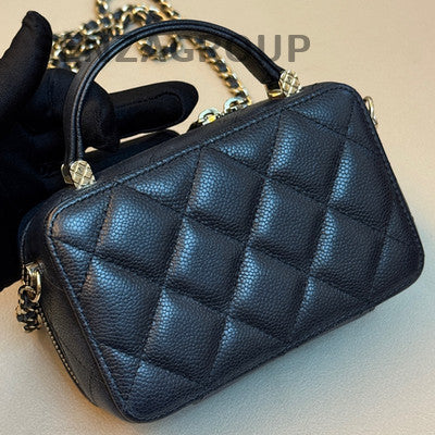Chanel Black Gold Mini Camera Bag Chain Shoulder Crossbody Bag Women