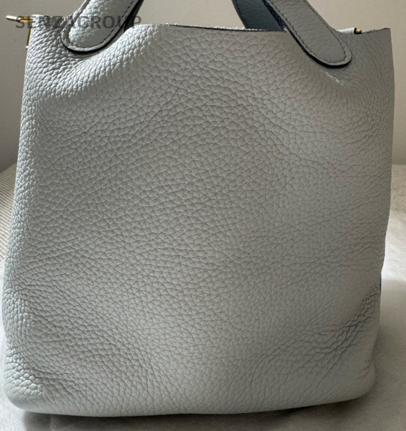 Hermes Picotin Lock Gold Hardware Tote Bag Blue Used Women Classic