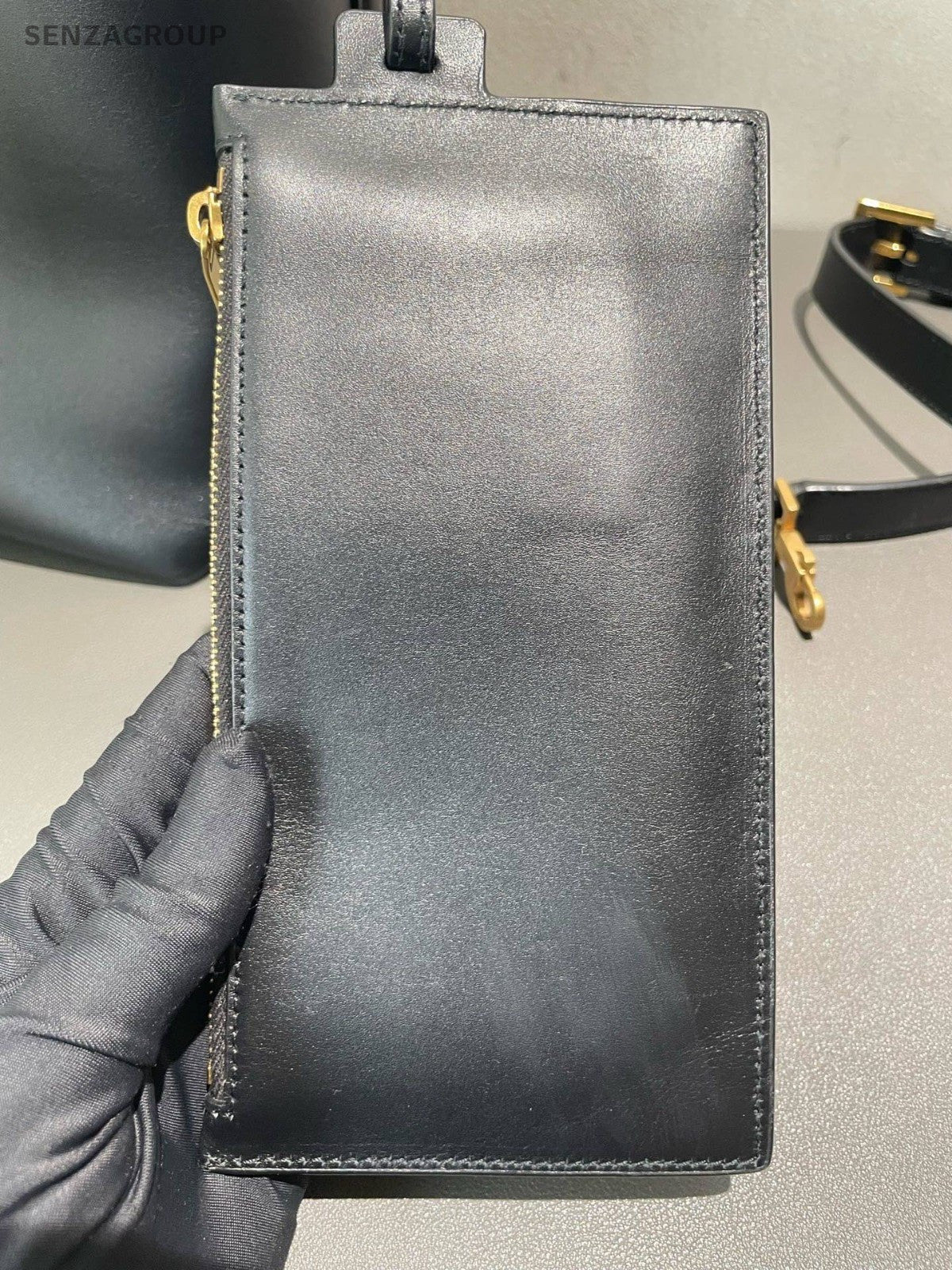 Saint Laurent LE37 GM Bucket Handbag Crossbody Black Gold Women Classic Designer
