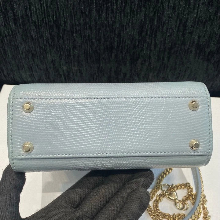 Dior Lady Dior Gold Gray Crossbody Top Handle Excellent