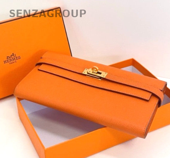 Hermes Kelly Wallet epsom Leather Orange