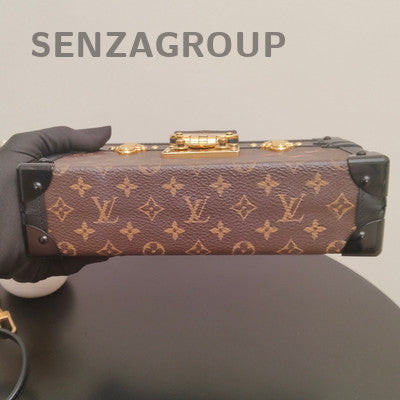 Louis Vuitton Monogram Hard Trunk Bag Brown Gold Buckle Shoulder Crossbody