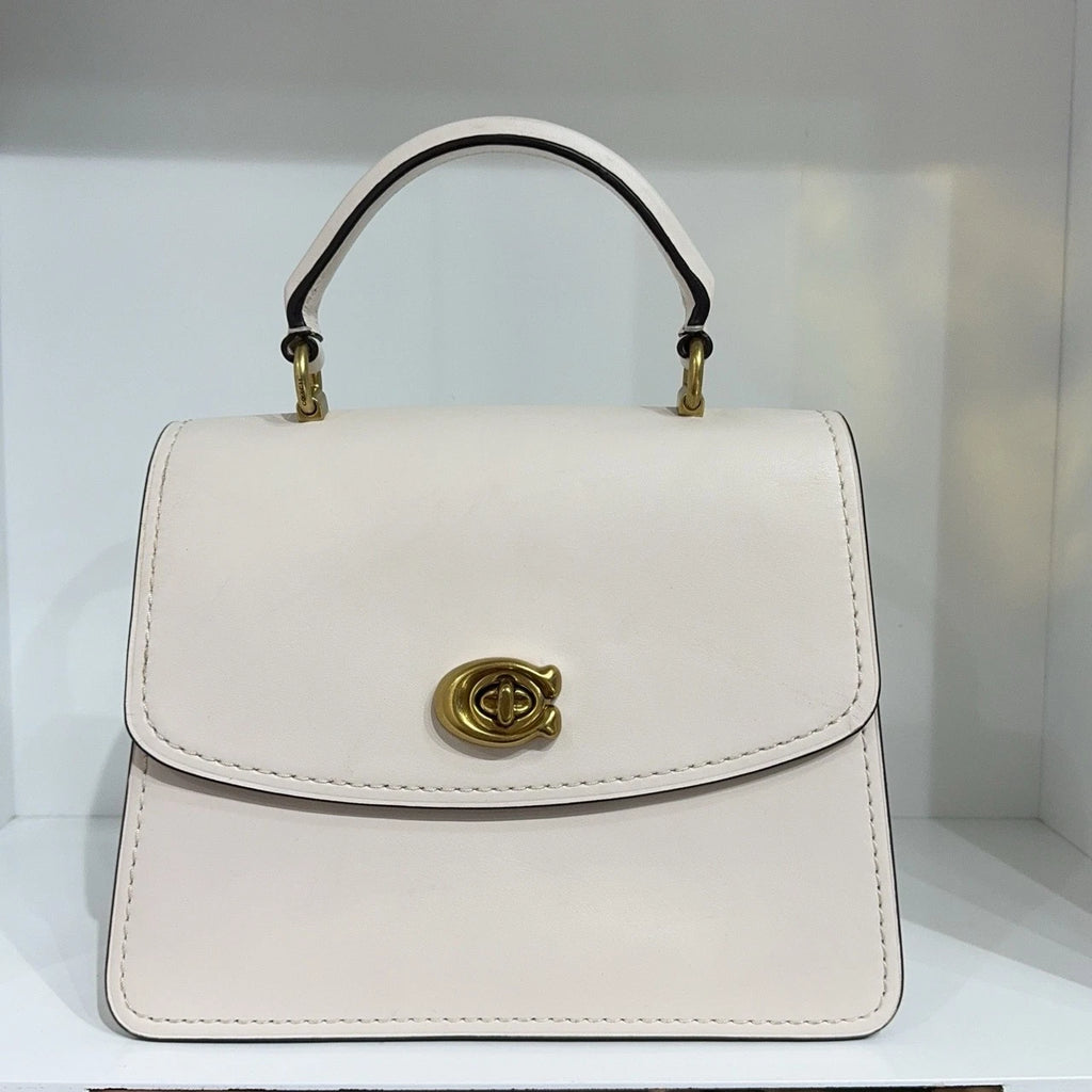 Coach White Leather 23cm Women's Handbag Shoulder Crossbody Bag