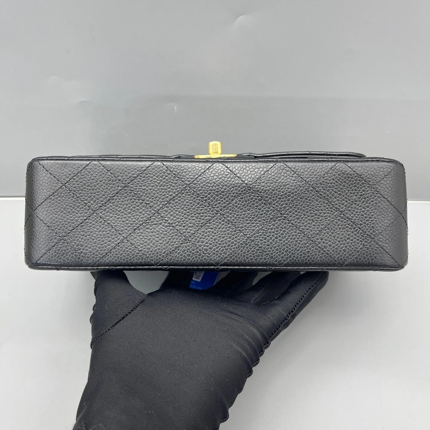 CHANEL Black Leather Classic Flap Small Shoulder Bag For Women