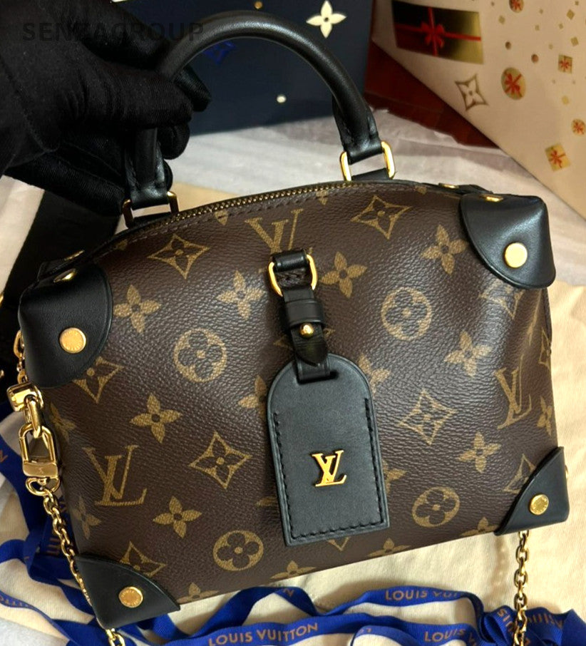 Louis Vuitton Petite Malles Monogram Top Handle 2way Handbag Good Condition