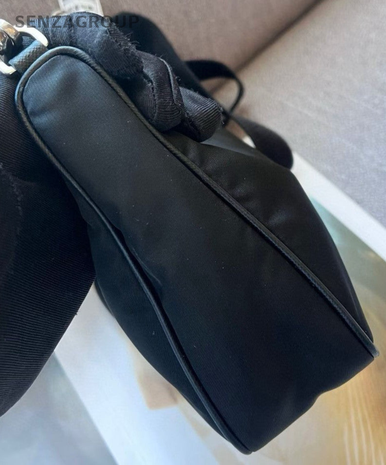 Prada Hobo Chain Shoulder Bag Crossbody Black Silver Used Women Classic