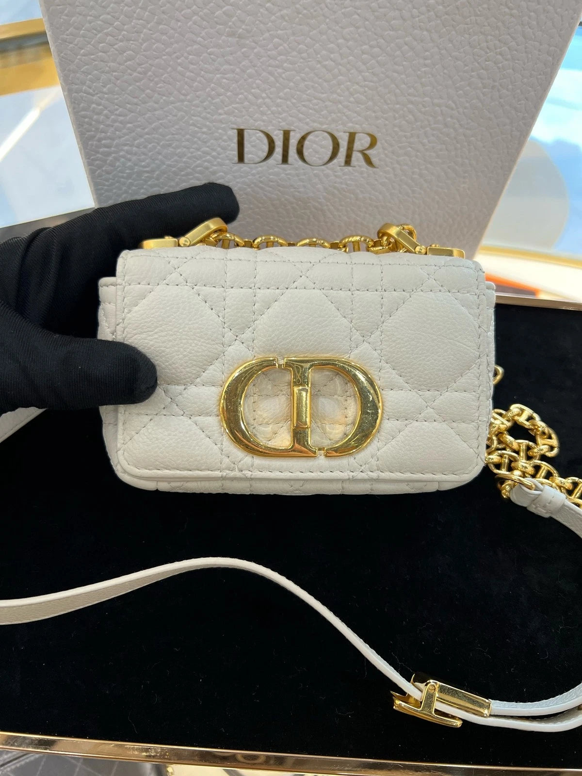 Dior Caro Cannage Mini Crossbody Shoulder Bag For Women