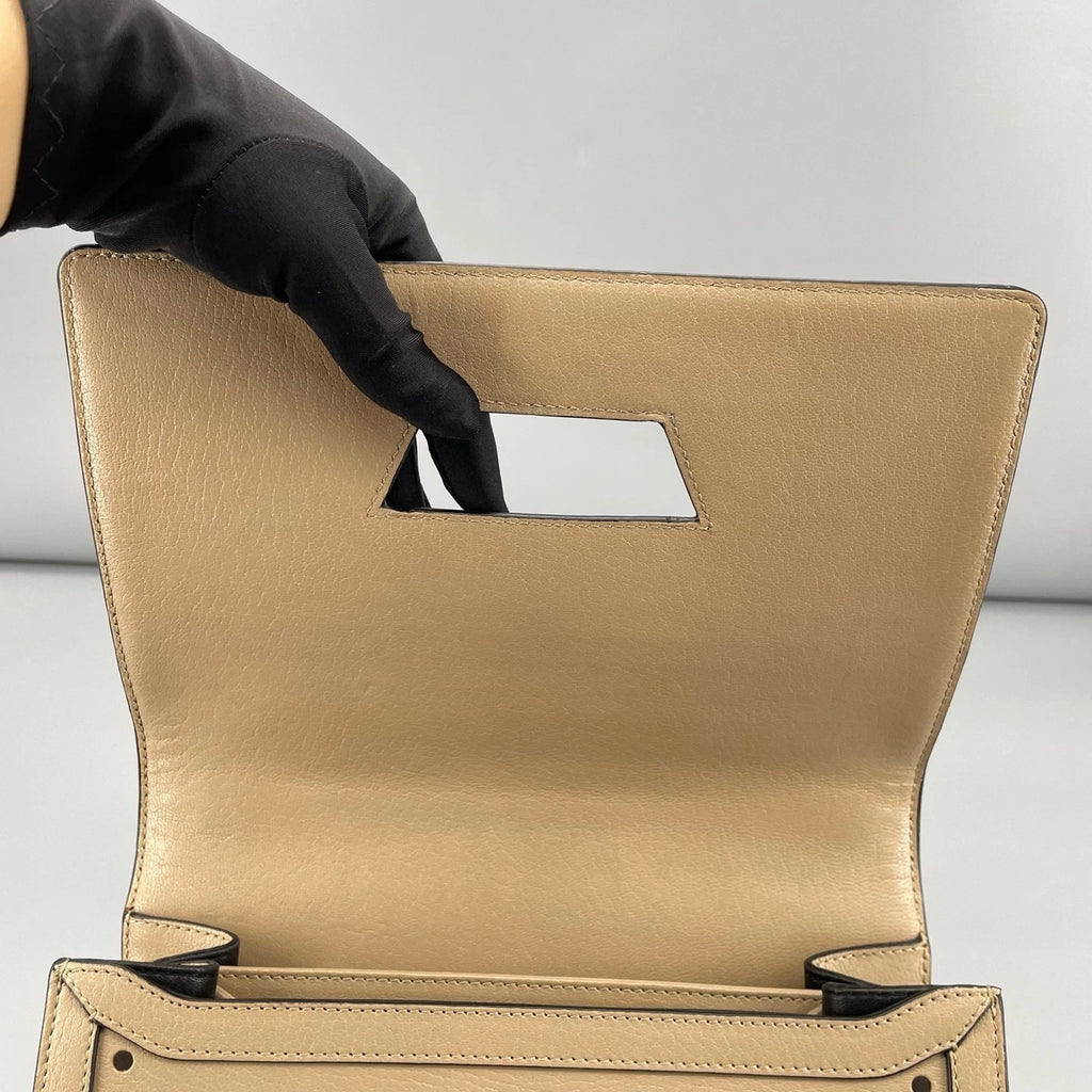 Loewe Medium Cutout Barcelona Beige Shoulder Bag For Women