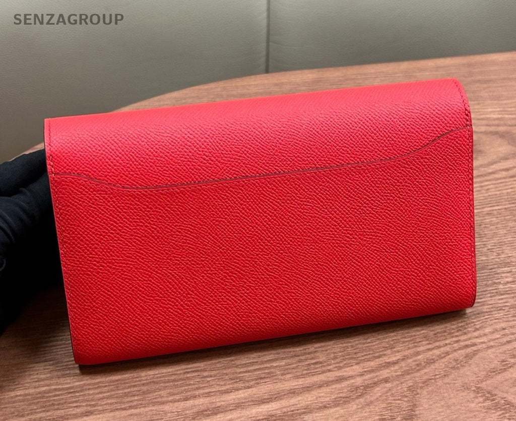 Hermes Constance Wallet Heart-shaped red enamel Epsom Leather Women