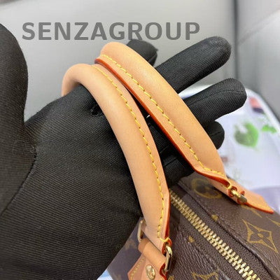 Louis Vuitton Monogram Speedy 20 Brown Gold Buckle Handbag Crossbody