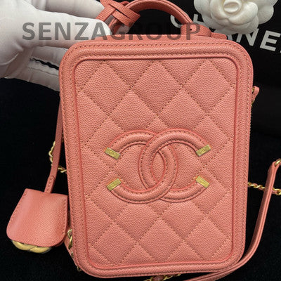 Chanel Pink Quilted Camera Bag Gold Hardware Chain Strap Shoulder Bag