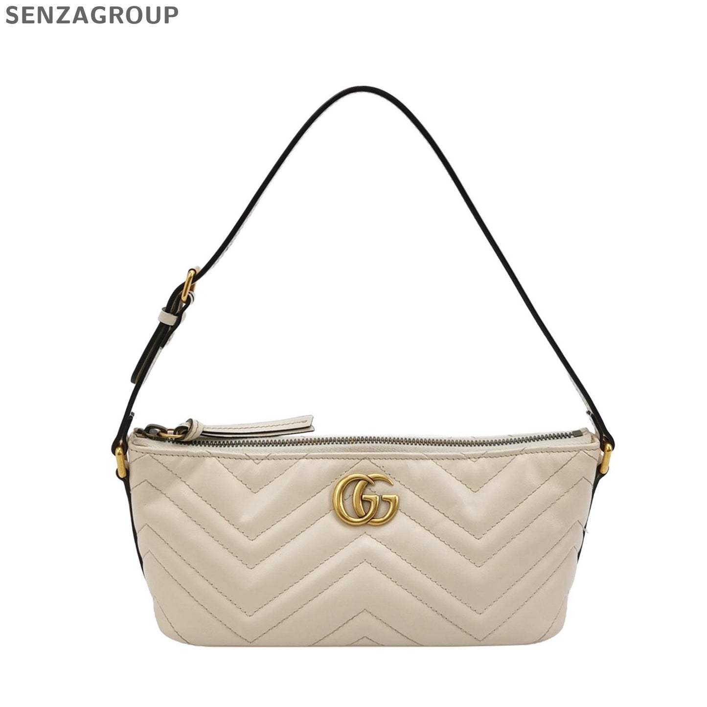 Gucci Marmont Shoulder Bag White Gold Classic Women's