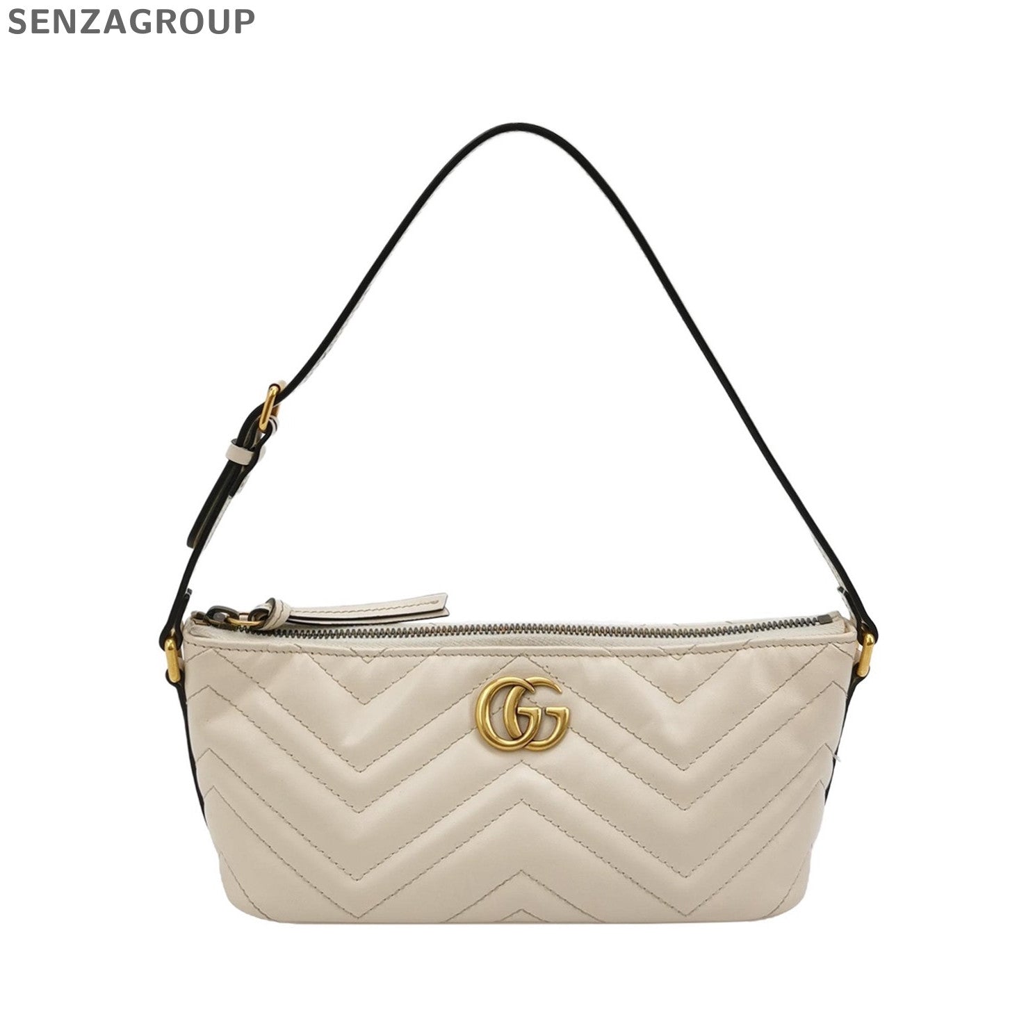 Gucci Marmont Shoulder Bag White Gold Classic Women's