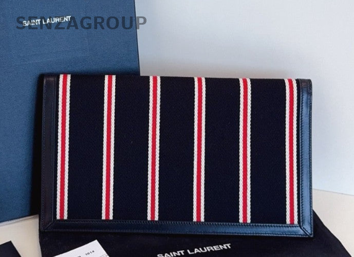 PRADA Striped canvas Handbag Women Almost Brand NEW