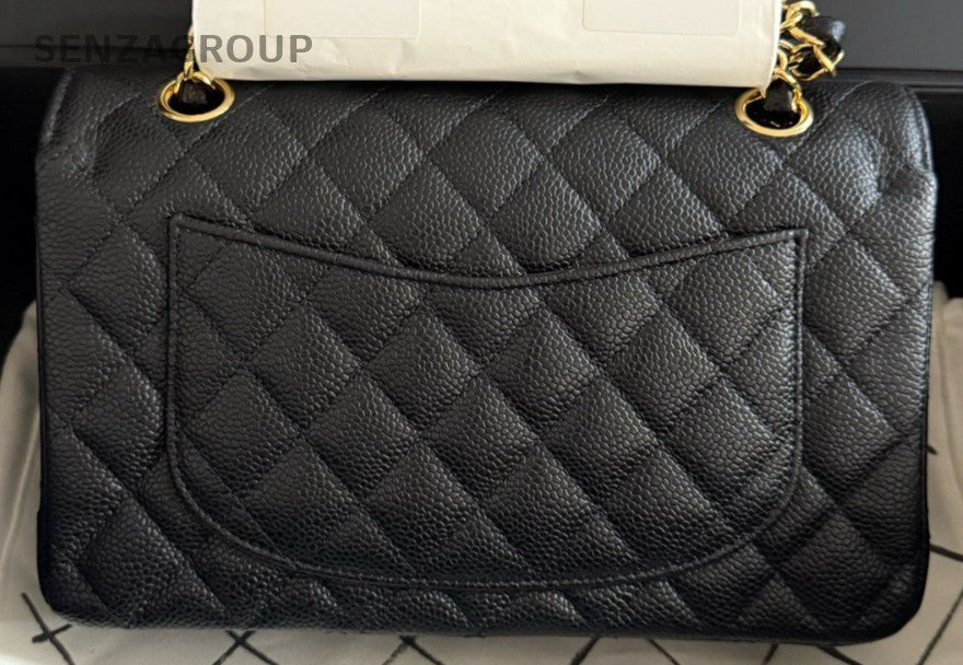 Chanel Classic Flap PM Calfskin Chain 2Way Shoulder Bag Crossbody Black Women