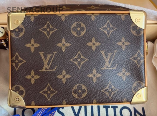 Louis Vuitton Soft Trunk Monogram Mini Chain Shoulder Bag Crossbody Brown Women