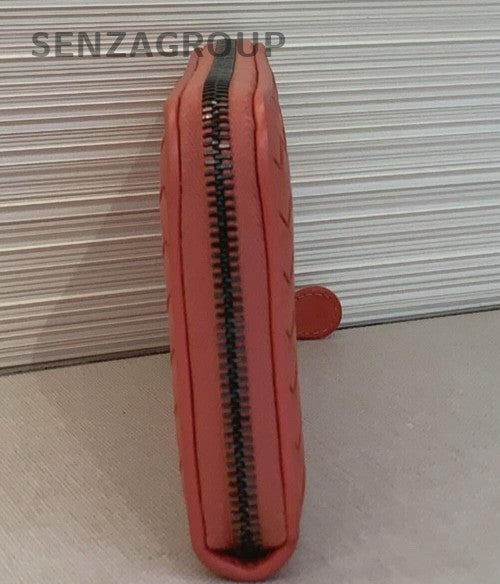 Bottega Veneta Intrecciato Clutch Wallet Rose Pink Women