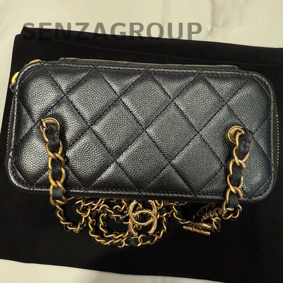 Chanel Quilted Gold Chain Shoulder Crossbody Bag Black Women Classic