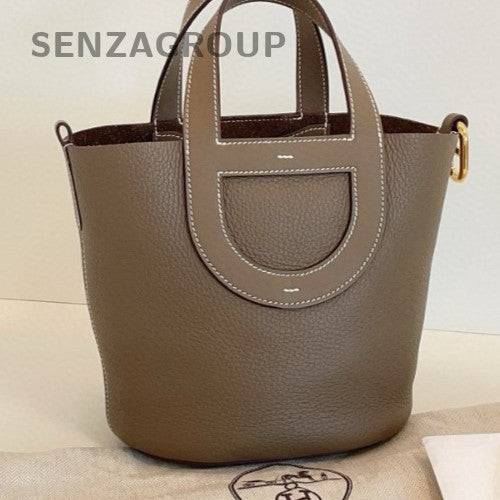 Hermes In The Loop Top Handle Bag Gray Gold Used Women Classic