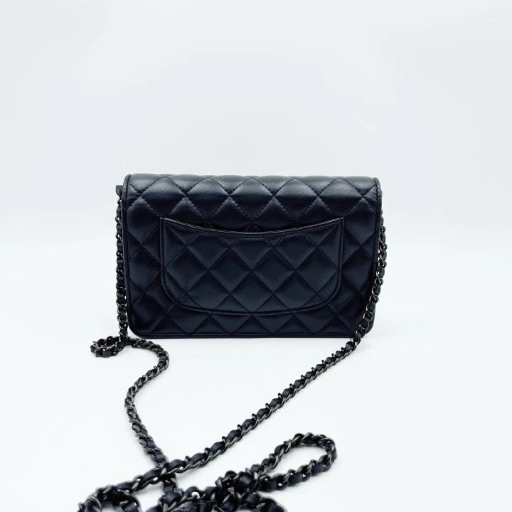 Chanel So Black Lambskin WOC Crossbody Bag For Women