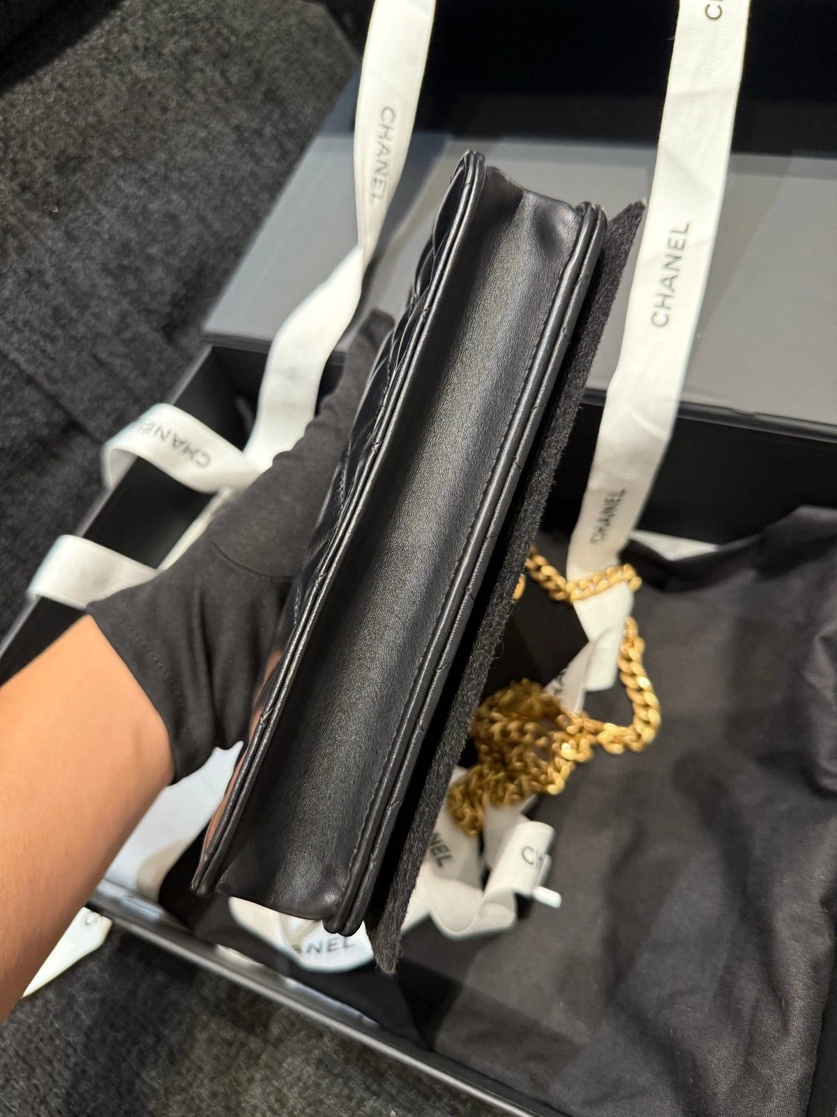 New CHANEL Gold Pillar Adjustable WOC Crossbody Bag For Women