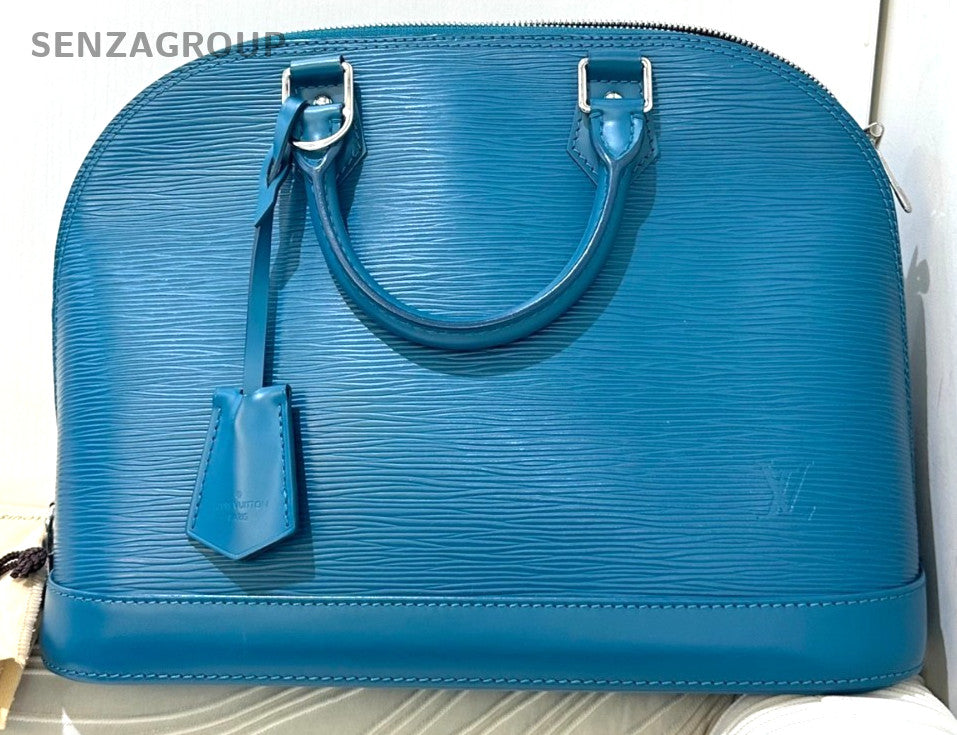 Louis Vuitton Alma MM Epi Leather Top Handle bag Women Blue