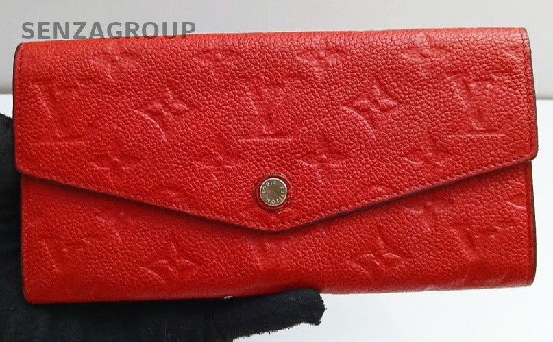 Louis Vuitton Monogram Clutch Long Wallet Orange Gold Women Classic