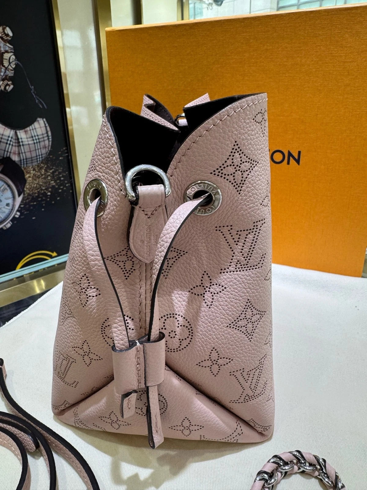 Louis Vuitton Pink Bella Cutout Leather Bag For Women