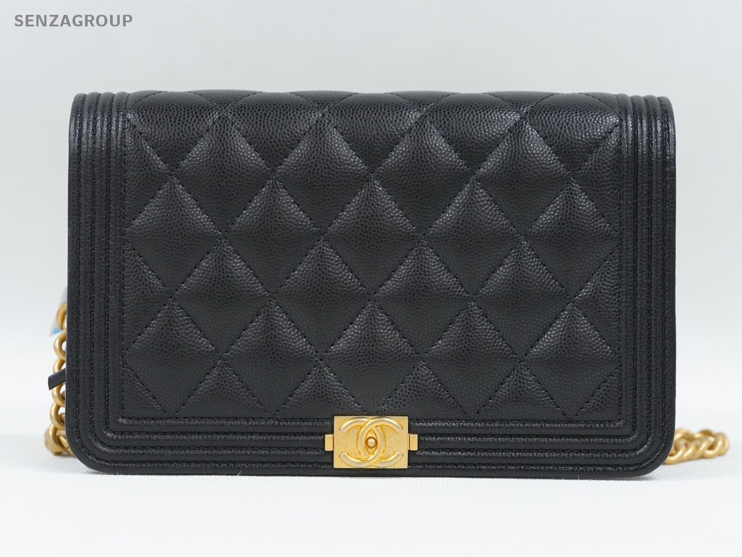 CHANEL Leboy Woc Calfskin Chain Shoulder bag Black Gold Women Classic