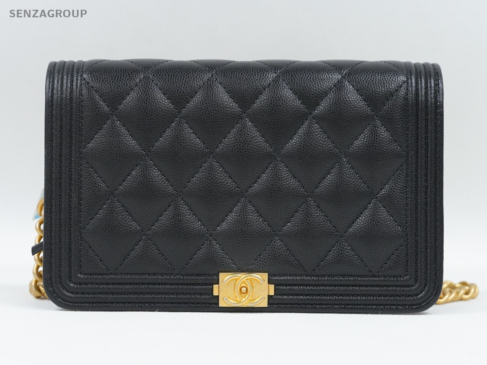 CHANEL Leboy Woc Calfskin Chain Shoulder bag Black Gold Women Classic