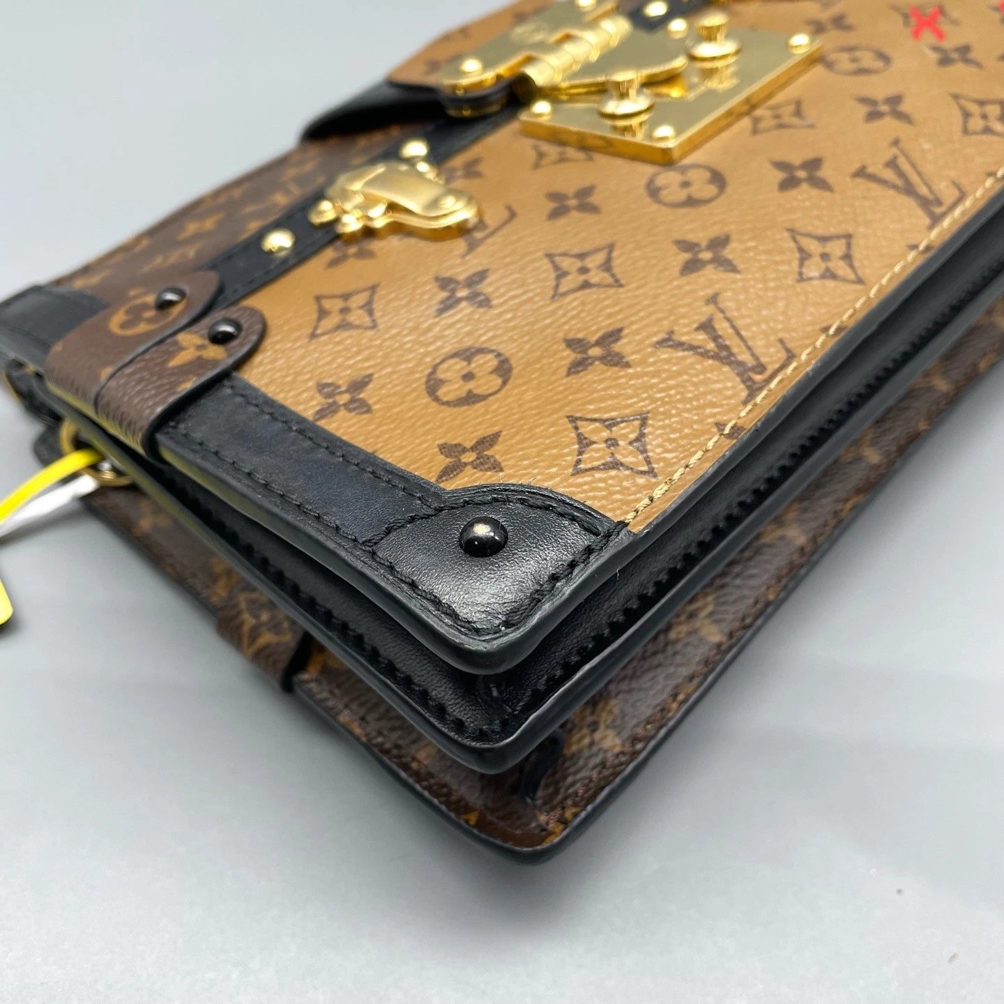 Louis Vuitton Petite Malle Monogram Canvas Shoulder Crossbody Brown GHW