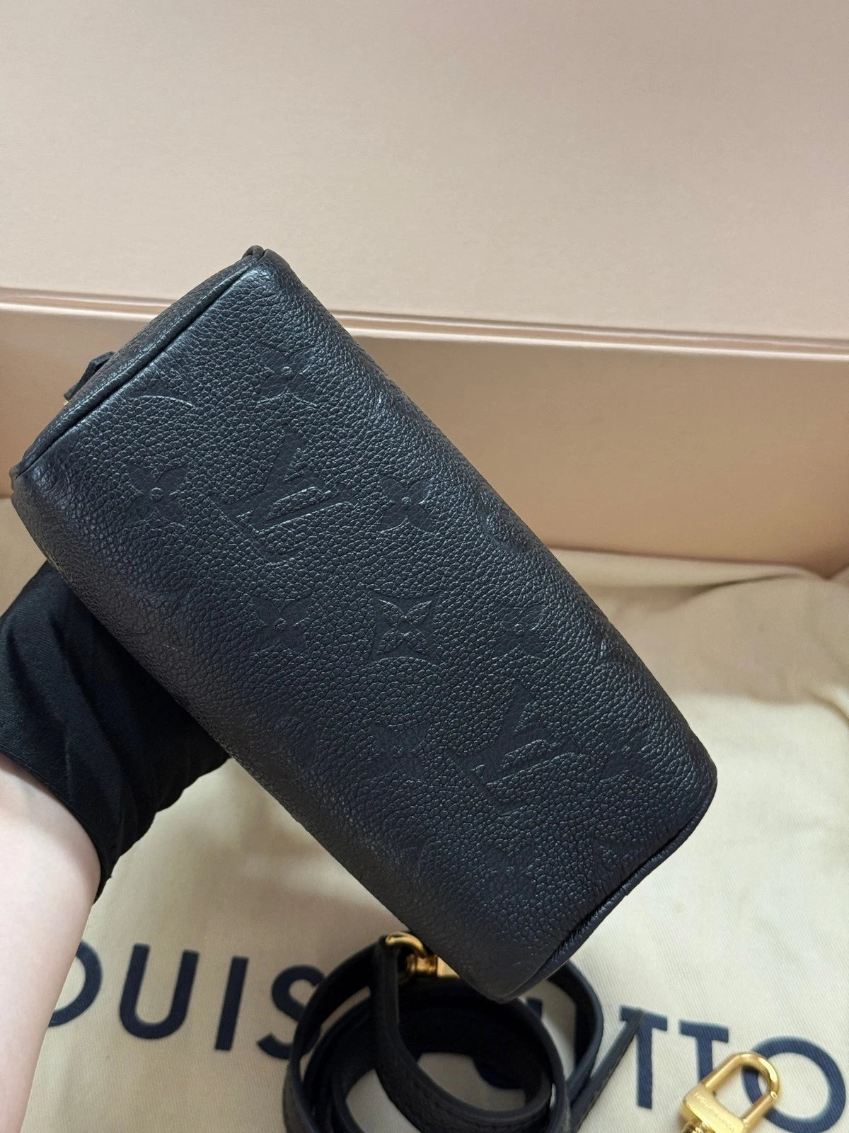 Louis Vuitton Black Speedy Nano Top Handle Bag For Women