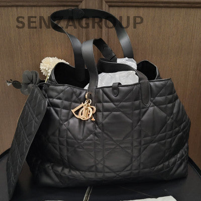 Dior Large Black Gold Cannage Tote Bag - Classic Women's Handbag