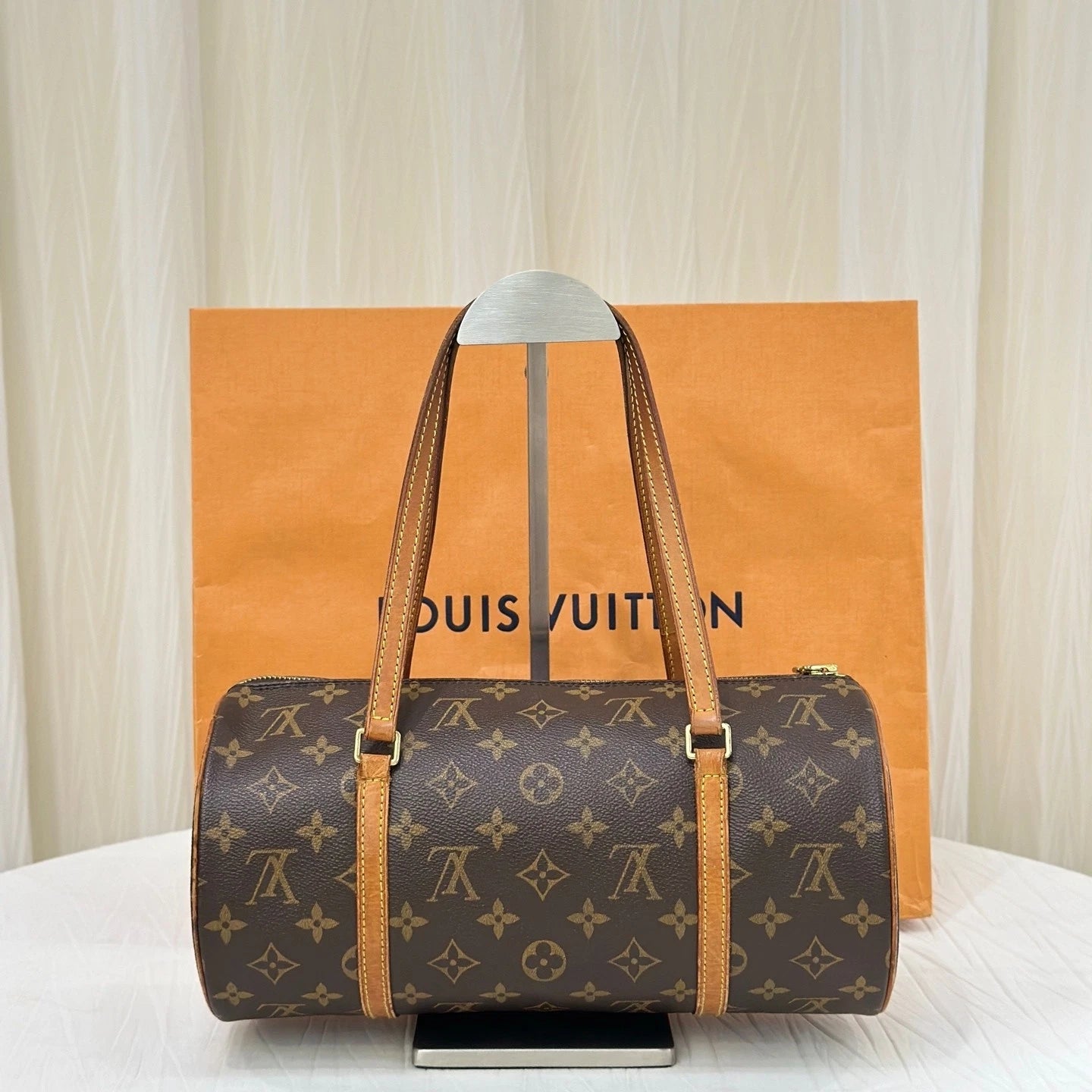 Louis Vuitton Vintage Canvas Papillon Shoulder Bag For Women