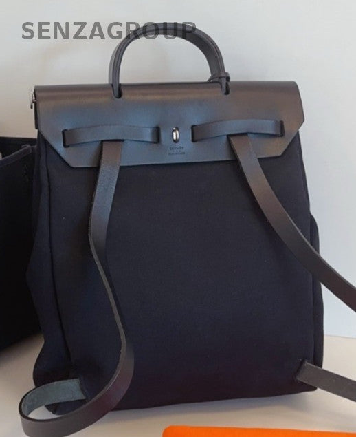 Hermes Herbag31 Backpack Black Silver Women Vintage Classic