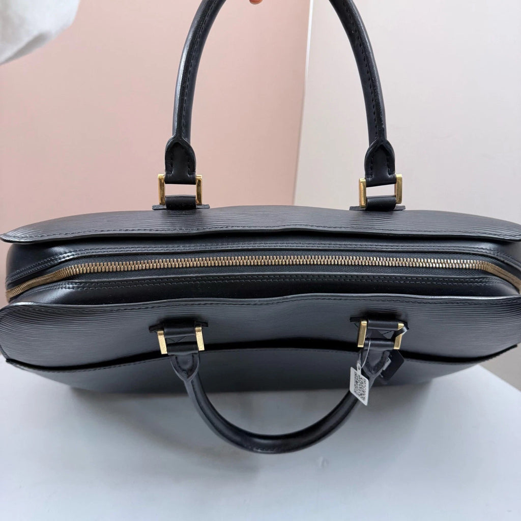 Louis Vuitton Epi Sorbonne Top Handle Bag Black Gold Used Women Classic