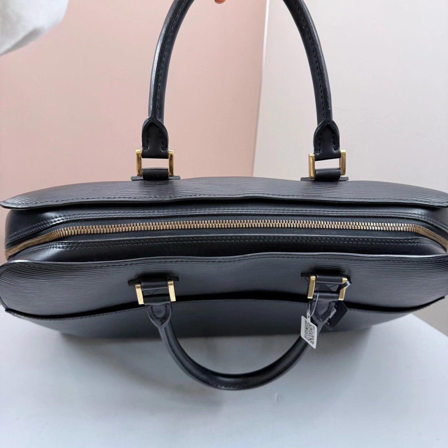 Louis Vuitton Epi Sorbonne Top Handle Bag Black Gold Used Women Classic