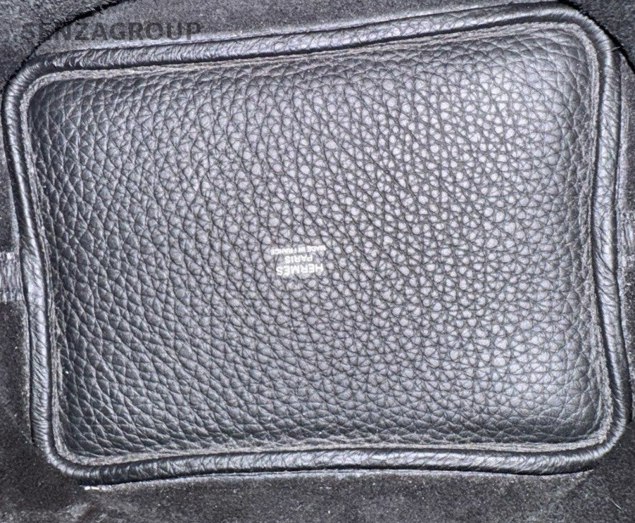 Hermes Picotin Lock Silver Hardware Tote Bag Black Used Women Classic