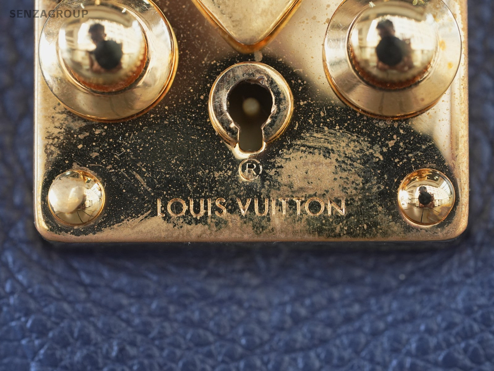 Louis Vuitton Monogram Empreinte Hobo Blue Top Handle 2WAY Shoulder bag